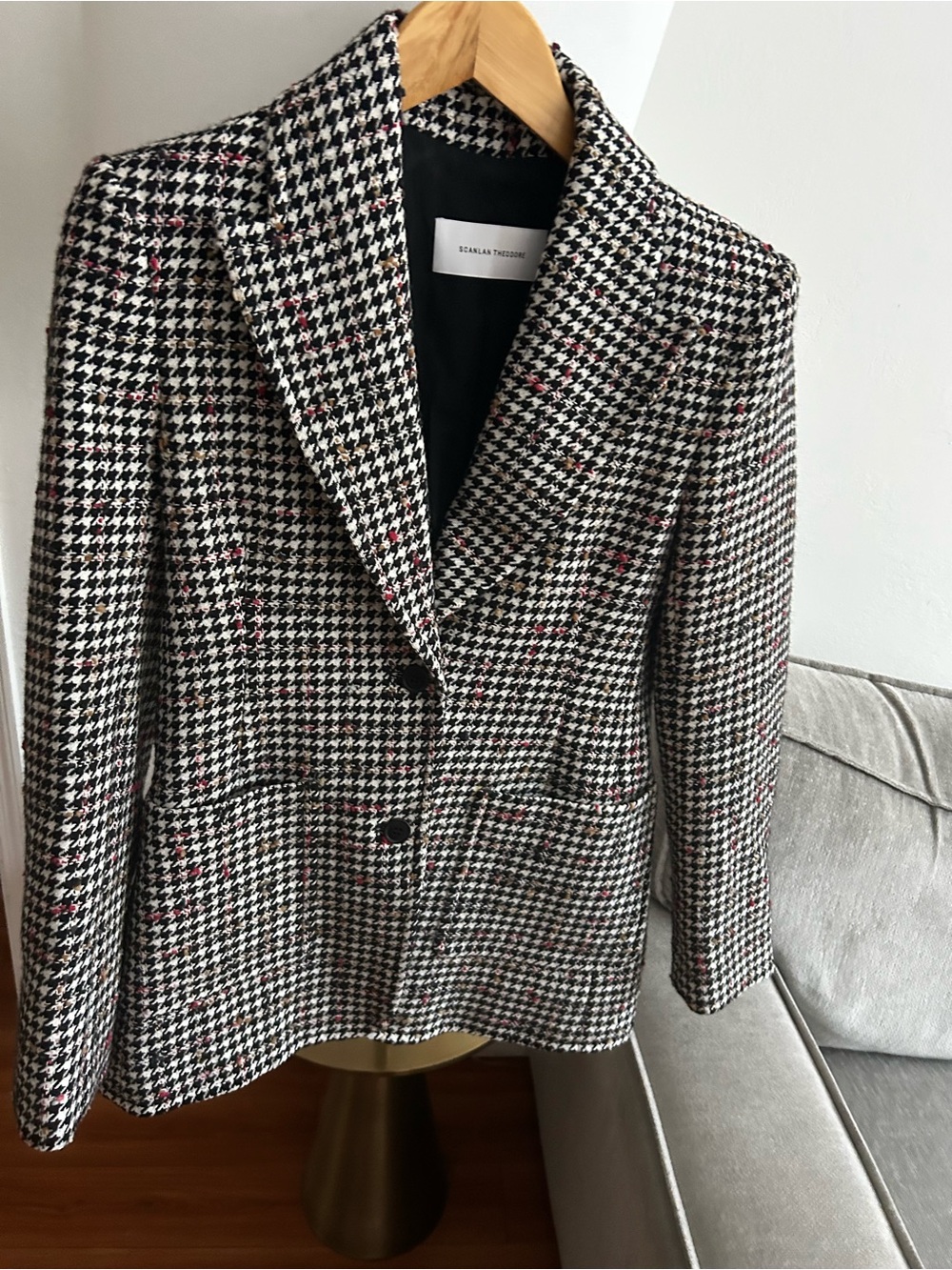 SCANLAN THEODORE Tweed Wool Blend Tailored Jacket Blazer Size 4